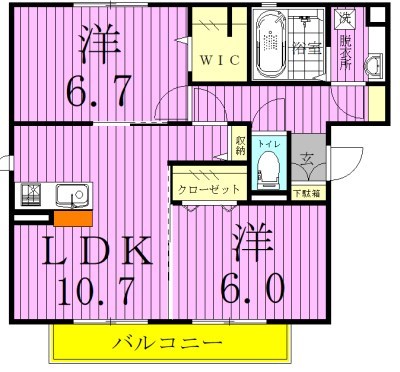 メルベージュ　Iの間取り