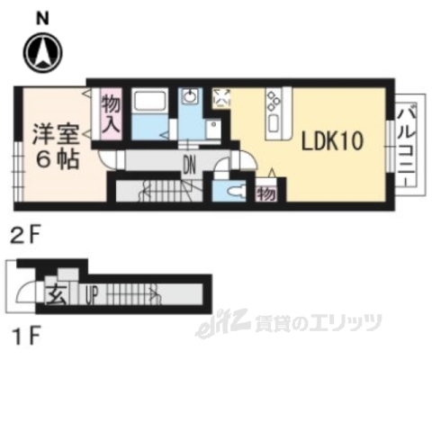 城陽市富野のアパートの間取り