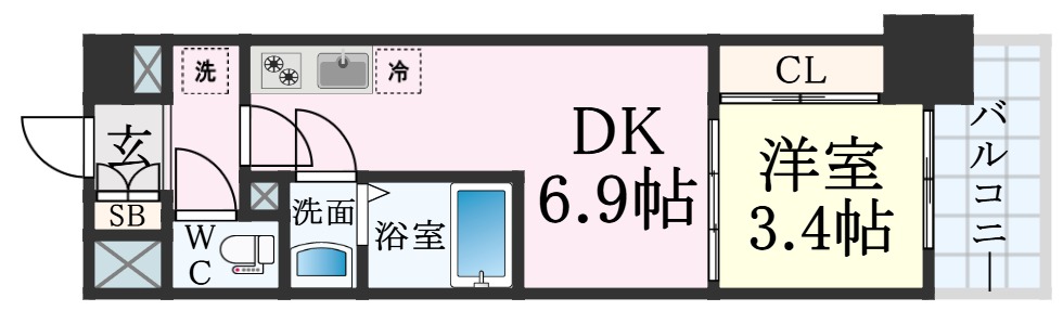SDグランツ神戸ランドマークの間取り