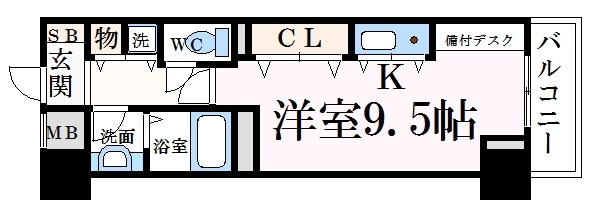 芦屋市業平町のマンションの間取り
