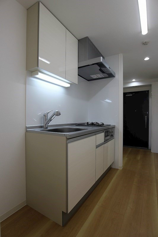 キッチン　2口コンロのグリル付きです。