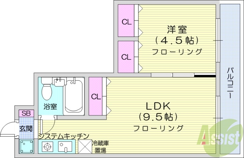 サンパレスN18の間取り写真