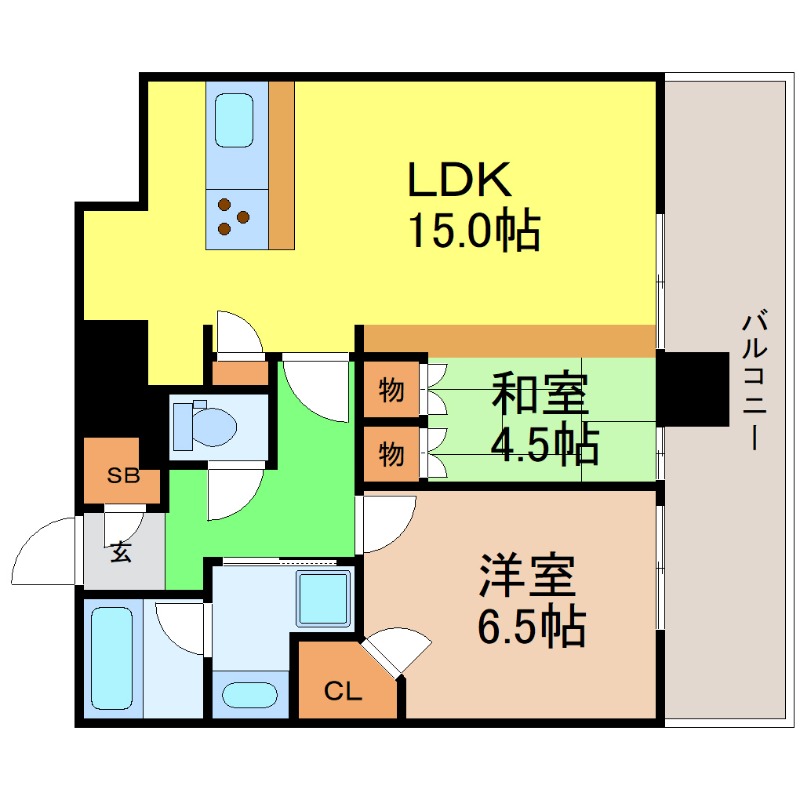 名鉄名古屋本線 名鉄名古屋駅 徒歩10分 42階建 築4年の間取り写真
