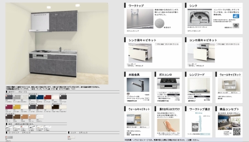 キッチン　完成予想図※クロスの色等、仕様変更の可能性あり