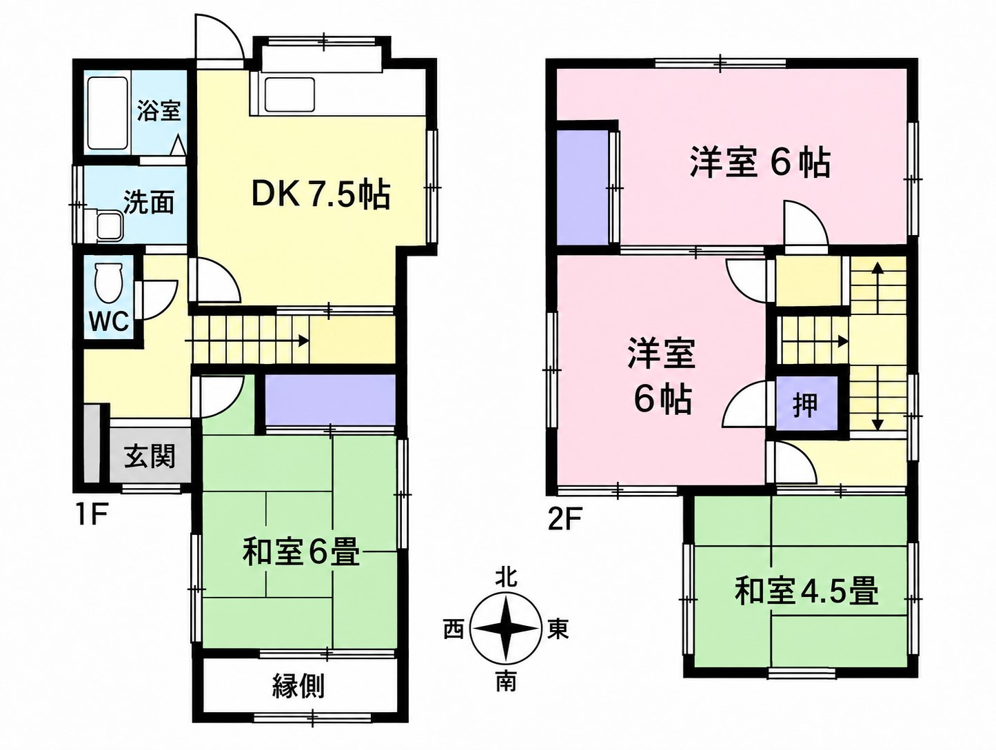 門田本町戸建 東の間取り写真