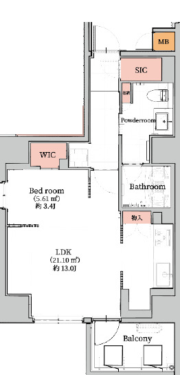 リンクハウス松屋町residenceの間取り写真