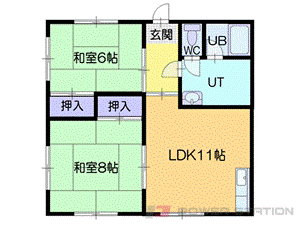 余市郡余市町栄町のアパートの間取り