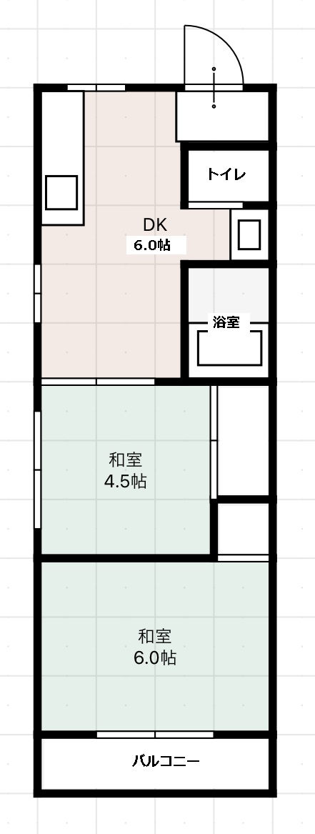 高知市高須新町のマンションの間取り