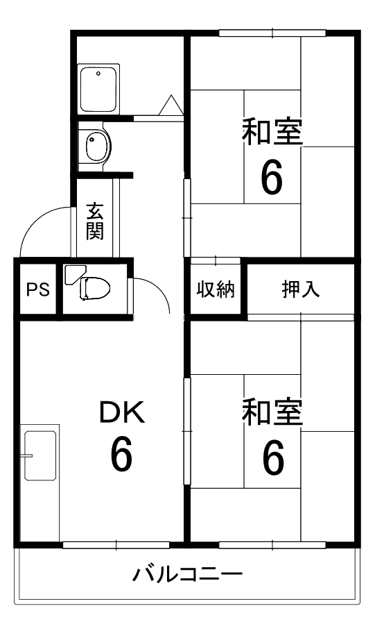 京都市右京区嵯峨野嵯峨ノ段町のマンションの間取り