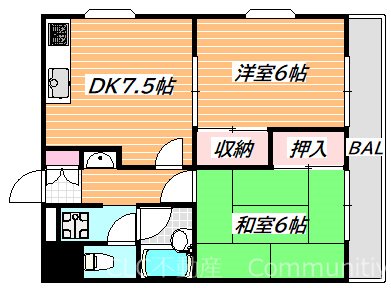 市川市欠真間のマンションの間取り