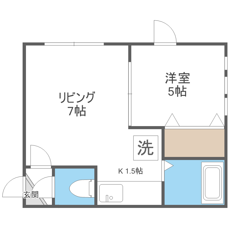 北海道札幌市中央区南七条西１１（アパート）の賃貸物件の間取り