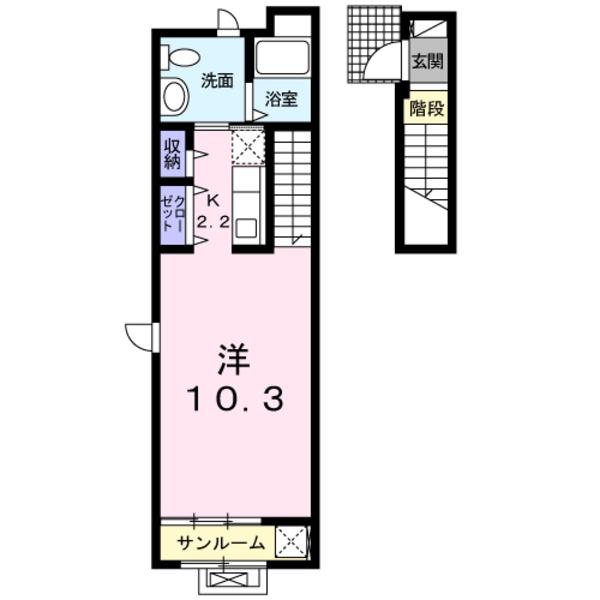 藤沢市高倉のアパートの間取り