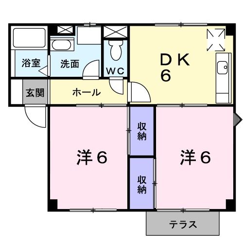 新潟市西蒲区巻のアパートの間取り