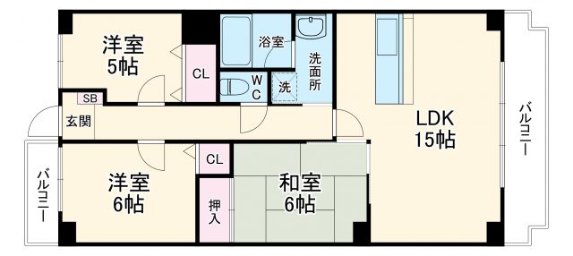 京都市右京区常盤山下町のマンションの間取り