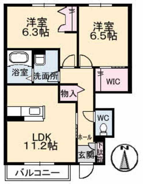 シャーメゾン　モモ　　Ｂ棟の間取り