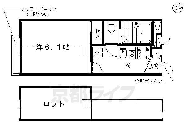 レオパレスセゾン京都駅北の間取り写真