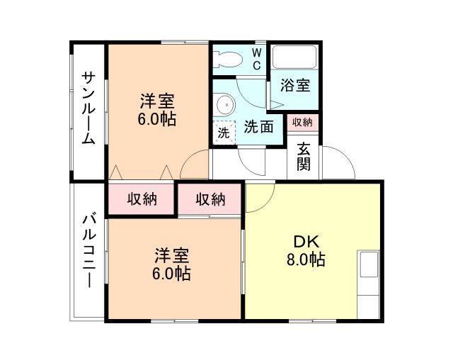 魚津市本江のアパートの間取り