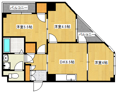 神戸市灘区篠原南町のマンションの間取り