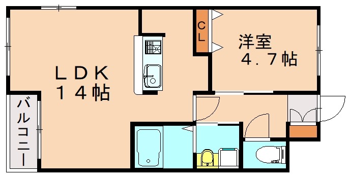 中間市中間のアパートの間取り