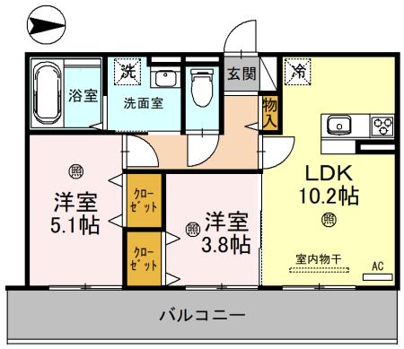 セジュール鏡が浜の間取り