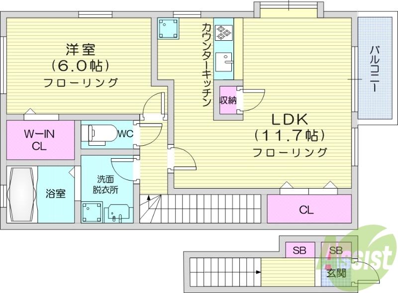 MA・MAISON高島弐番館の間取り