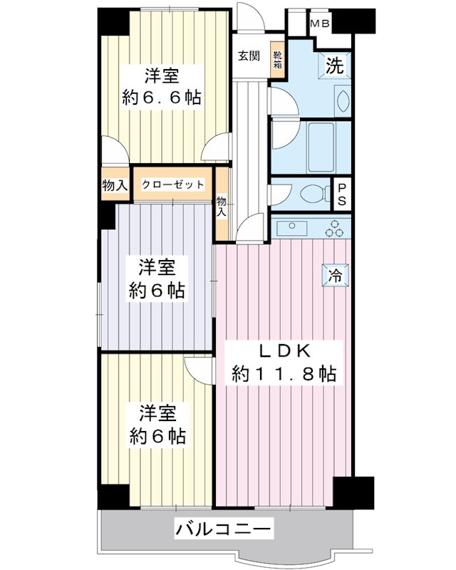 【サンコーポ浦安C棟の間取り】