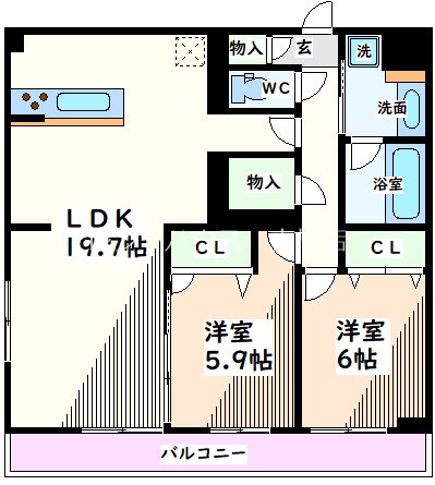 昭島市中神町のマンションの間取り