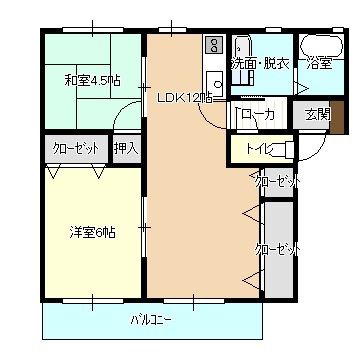 吉野川市鴨島町知恵島のアパートの間取り