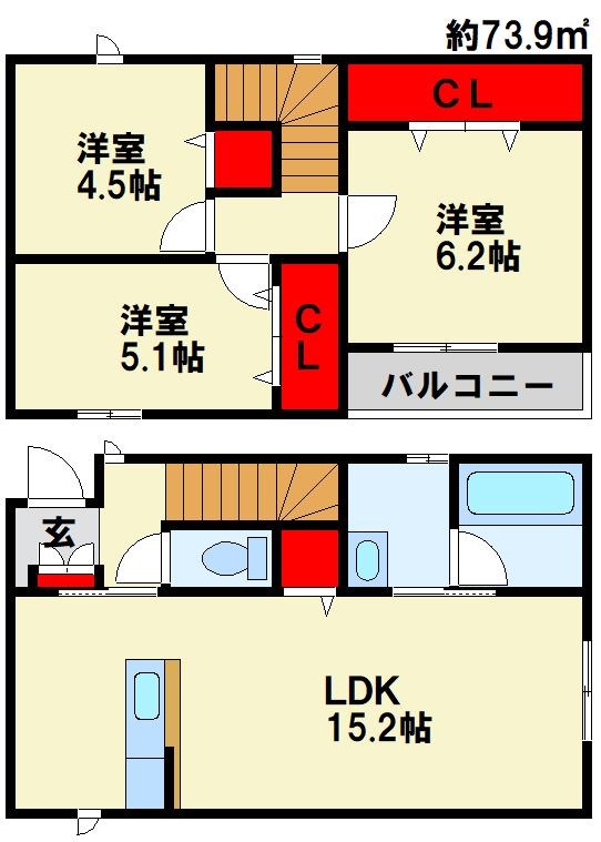 サンラプロ二島Cの間取り