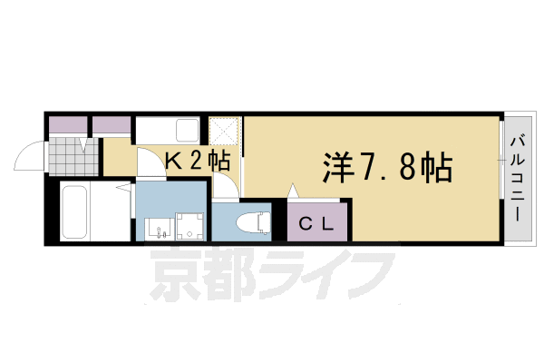 京都市西京区桂徳大寺東町のマンションの間取り