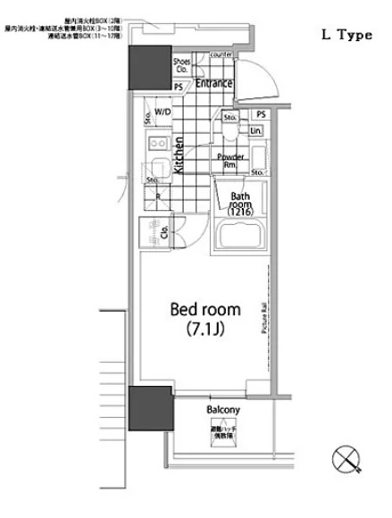 港区赤坂のマンションの間取り