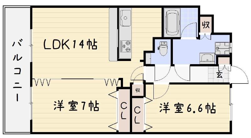 ニューリバー三萩野の間取り