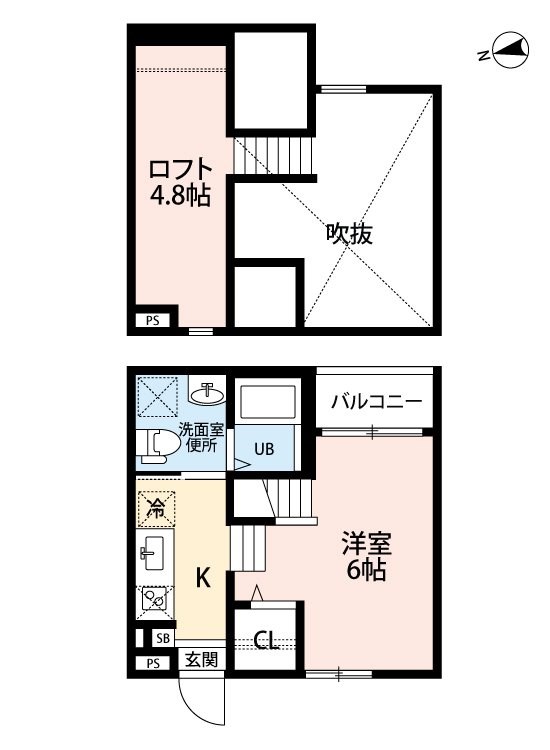 名古屋市守山区鳥神町のアパートの間取り