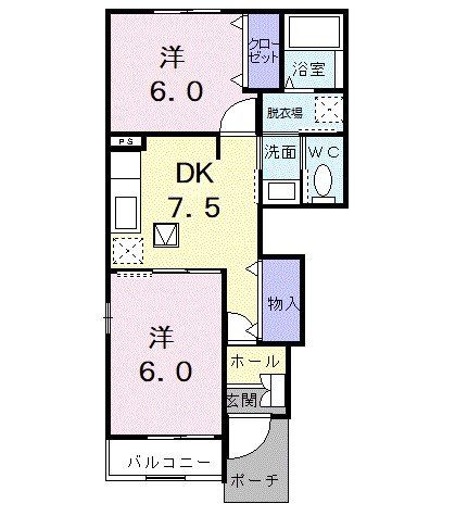 所沢市大字山口のアパートの間取り