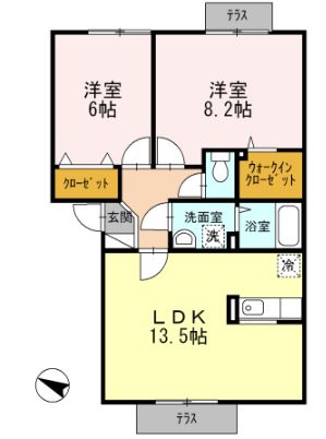 堺市中区深井水池町のアパートの間取り