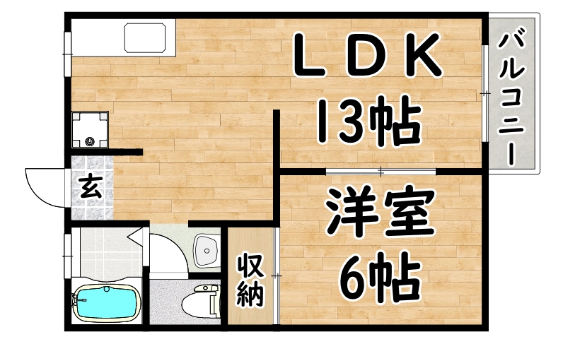 大阪市平野区加美北のアパートの間取り