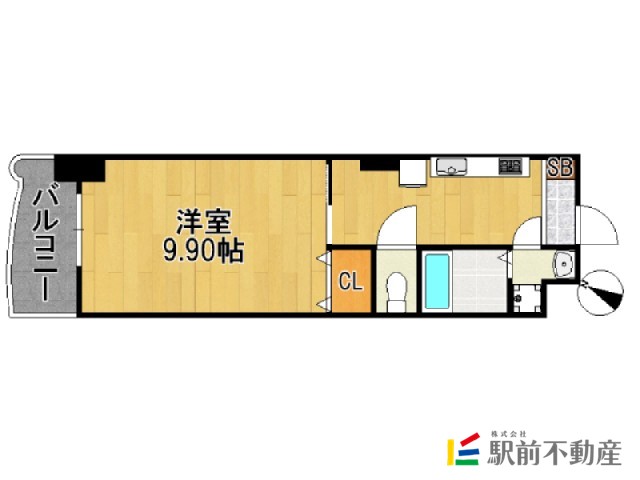 福岡市博多区中洲のマンションの間取り