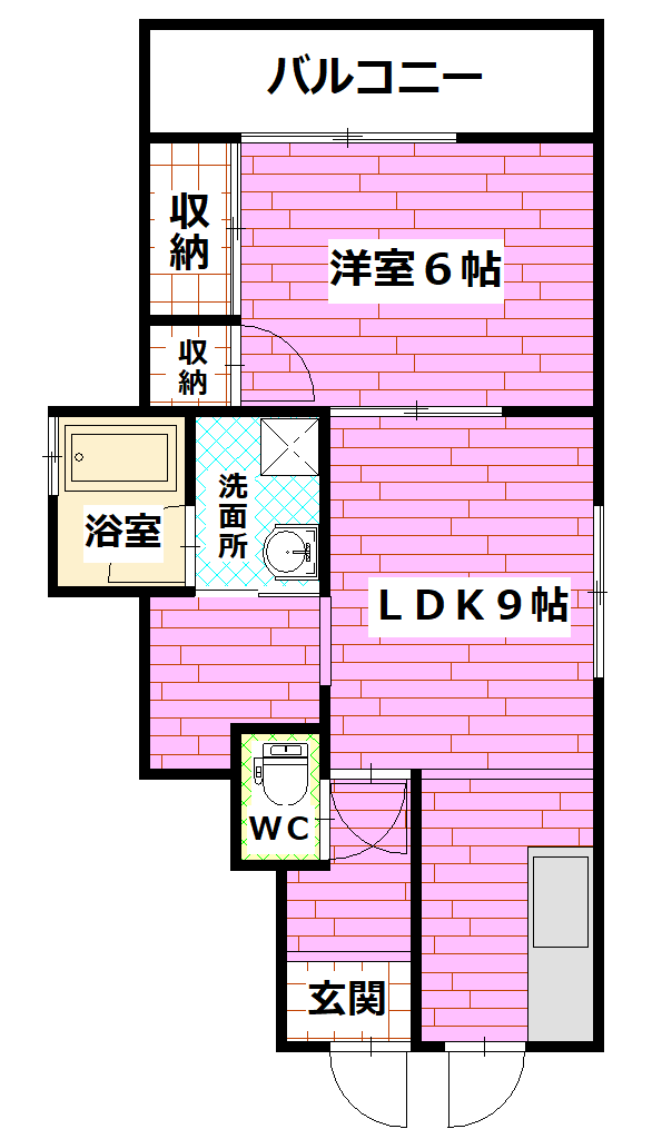 呉市焼山宮ヶ迫のアパートの間取り