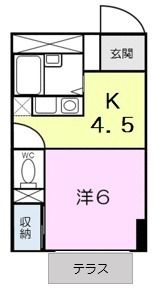 鈴鹿市岸岡町のアパートの間取り