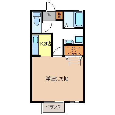 長野市三輪のアパートの間取り