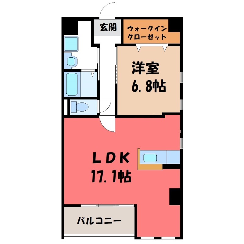 宇都宮市峰のマンションの間取り