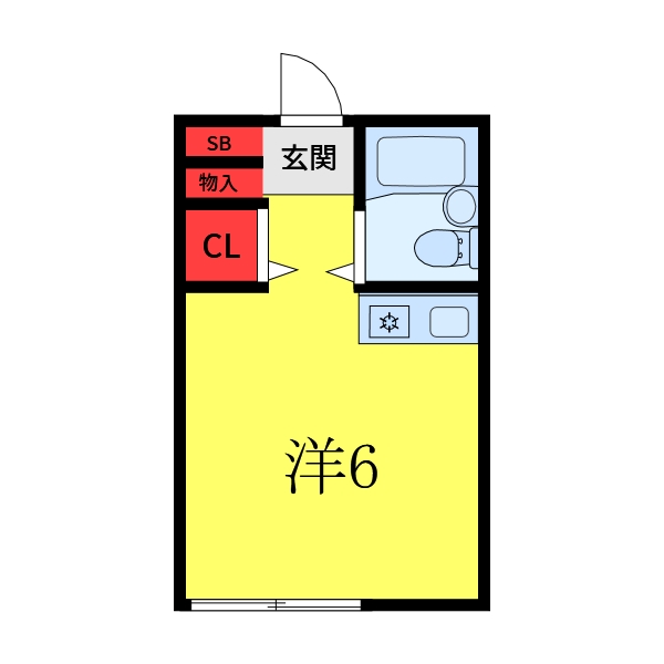 新宿区北山伏町のアパートの間取り