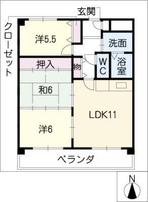 ピアドール　長良の間取り