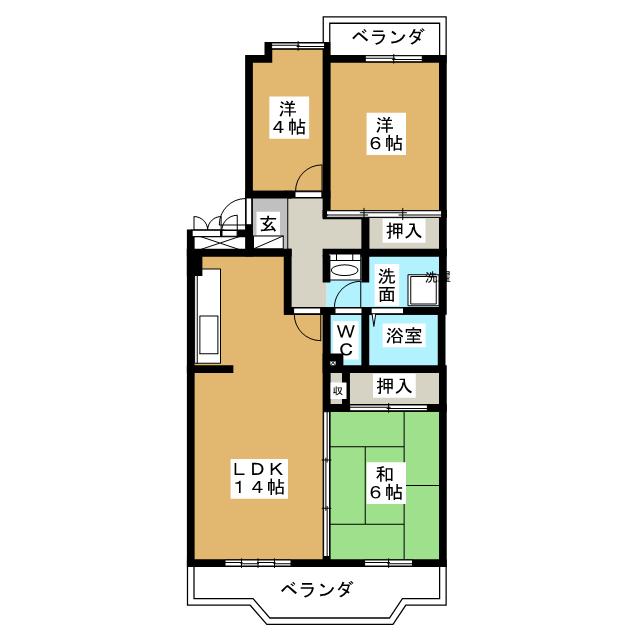 サンハイツ鍋屋上野７号棟の間取り