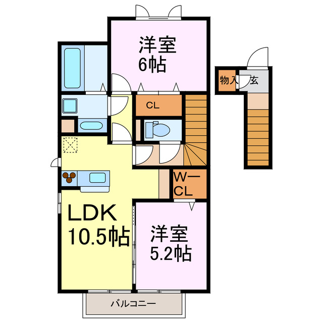 古河市鴻巣のアパートの間取り