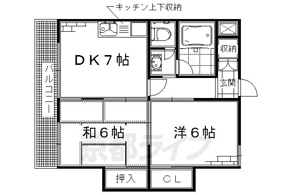 京都市伏見区指物町のマンションの間取り