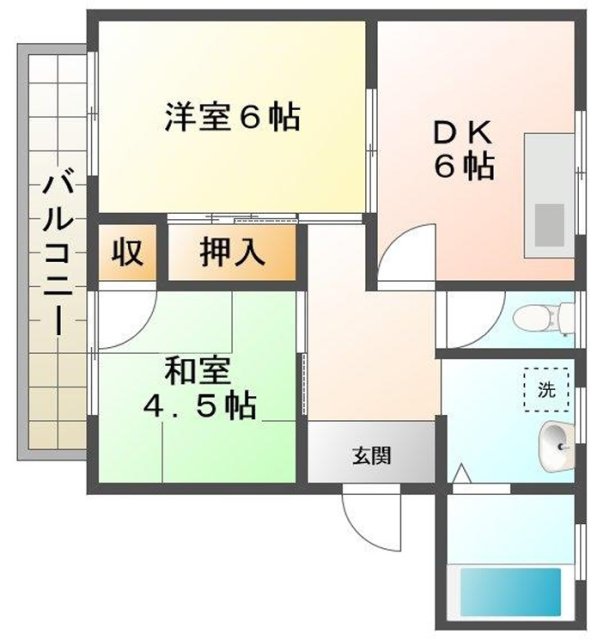 姫路市保城のアパートの間取り