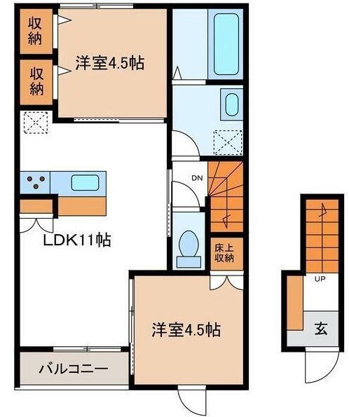 風とみどりのカシェット響の間取り