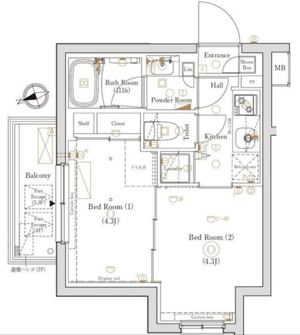 練馬区豊玉北のマンションの間取り