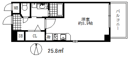 エスリード中山手県庁前の間取り